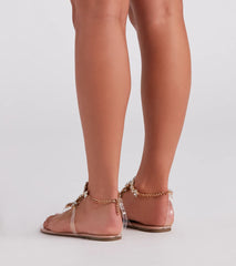 Grecian Mystique Bejeweled Flat Sandals