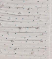 Glitzy Glimmer Rhinestone And Pearl Bodycon Mini Dress