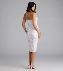 Sweetly Sultry Floral Bodycon Midi Dress