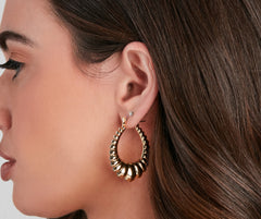 Gold Plated Teardrop Hoops