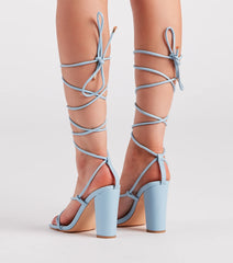 Summertime Muse Lace-Up Block Heels