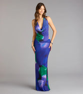 Artful Drama Floral Open Back Maxi Dress