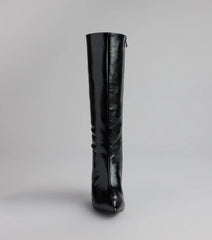 Sleek Stance Faux Leather Stiletto Boots