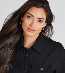 Sleek 14K White Gold Plated Small Hoop Earrings