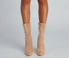 Fashion Forward Faux Suede Stiletto Boots