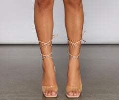 Runway Moment Lace Up Stiletto Heels
