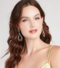 Beautiful Shine Rhinestone Teardrop Earrings