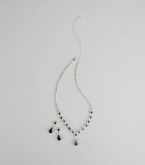 Luxe Beauty Rhinestone Necklace And Earrings Set