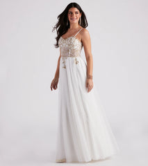 Alexandra Rhinestone Embroidered Tulle Ball Gown
