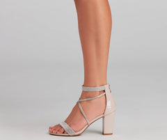 Sparkle Party Strappy Block Heels