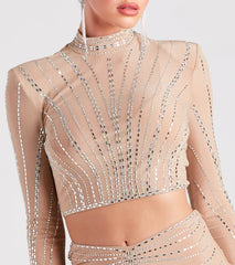 Wrapped In Rhinestone Crop Top