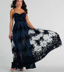 Thelma Sweetheart A-Line Velvet Tulle Dress