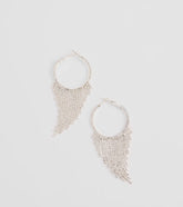 That Girl Rhinestone Fringe Hoop Earrings