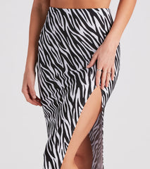 Wild Style Zebra Print Midi Skirt