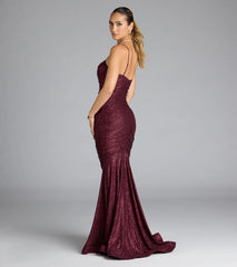Azzura Cowl Neck Mermaid Glitter Formal Dress