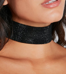 Alluring Look Rhinestone Choker Necklace