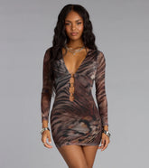 Night Heat Cutout Mesh Mini Dress