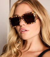 Animal Instinct Leopard Oversized Sunglasses