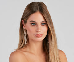 Rhinestone Twist Duster Earrings