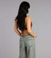 Bold Flow Cowl Halter Crop Top