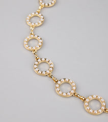 Linked Up Faux Pearl Chain Belt