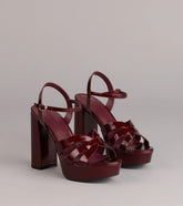 Glossed Up Patent Strappy Platform Heels