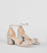 Glitzy Babe Rhinestone Block Heels