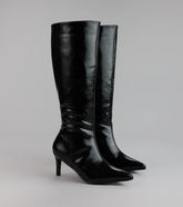 Sleek Stance Faux Leather Stiletto Boots