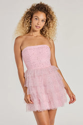 Arie Strapless Rhinestone A-Line Party Dress