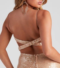 Alyssa Formal Sequin X-Back Dress
