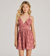 Feeling Flirtatious Floral Button Skater Dress