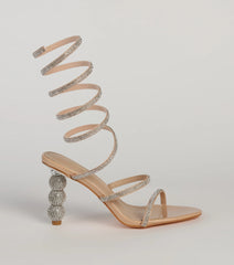 Take Notice Rhinestone Spiral Heels