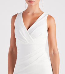 So Classic Pleated Wrap Mini Dress