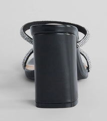 Sparkly Staple Rhinestone Mules