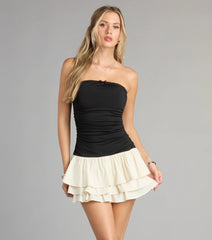 Sweet But Sassy Ruffle Tube Dress