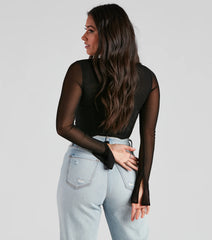 String Me Along Mesh Crop Bustier