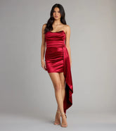 Kayleigh Satin Mini Dress With Sash