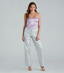 Smooth Criminal Satin Strapless Bustier