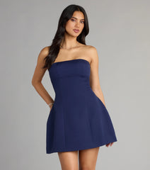 Simply Striking Crepe A-Line Mini Dress
