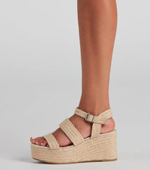 Summer Daze Straw Platform Wedges