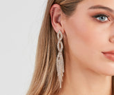 Rhinestone Twist Duster Earrings