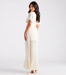 Showcase Your Charm Sheer Lace Maxi Dress