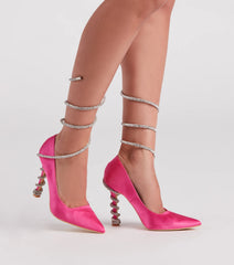 Wrapped In Glamour Rhinestone Satin Pumps