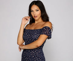 Sweet And Smocked Floral Mini Dress