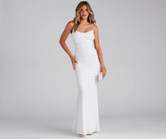 Arely Formal Sequin Scoop Neck Long Dress