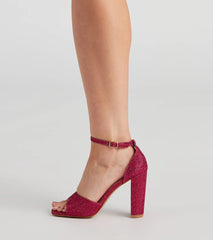 Own This Shine Glitter Block Heels
