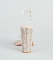 On The Scene Rhinestone Block Heels