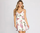 Pick Of The Bunch Floral Chiffon Skater Dress