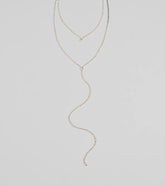 Trendy Glitz Rhinestone Layered Lariat Necklace