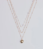 All My Heart Faux Pearl Lariat Pendant Necklace Set